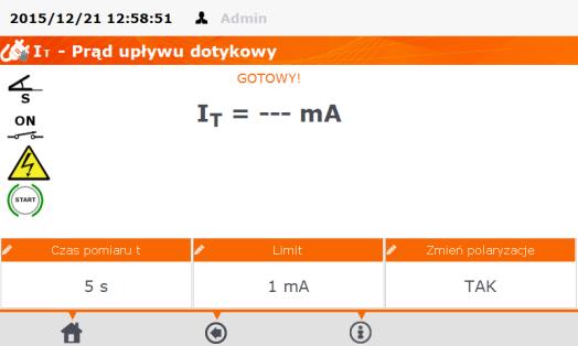 W polu Zmień polaryzację wybrać TAK, jeżeli pomiar ma być powtórzony dla odwróconej polaryzacji lub NIE, jeżeli pomiar wykonywany tylko dla jednej polaryzacji.