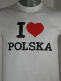 czarnym napisem I POLSKA o męskie: S, M, L, XL,