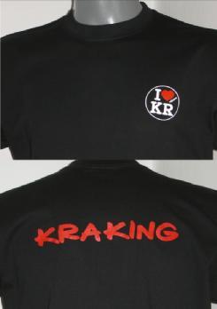 Kraking Czarna Opis: czarna koszulka ze znakiem I KR i z
