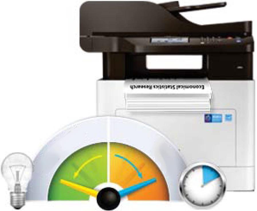 technologia Instant Fusing System (IFS) skraca czas osiągnięcia gotowości do drukowania.