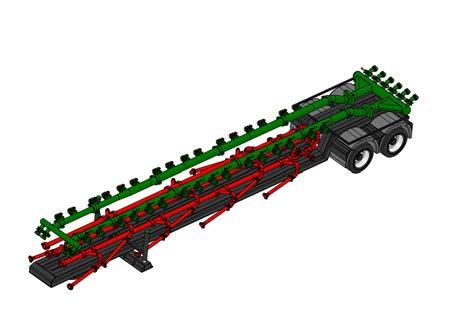 Frac-Tank with 73m 3 capacity, used for storage fluids for fracturing. Trailer with European type road approval.