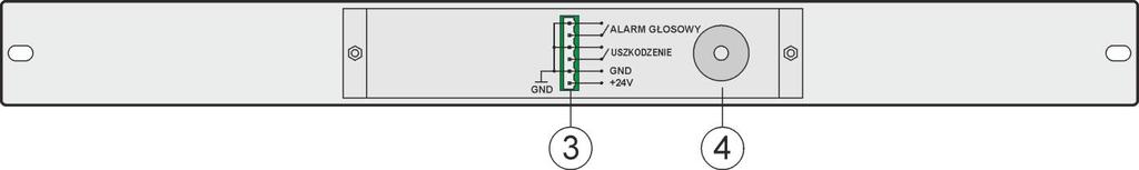 4.3. Panel sygnalizacyjny optyczno-akustyczny PSG3LA. Panel sygnalizacji optyczno-akustycznej zgodny z normą PN-EN54-16 informuje o stanie pracy całego systemu DSO.