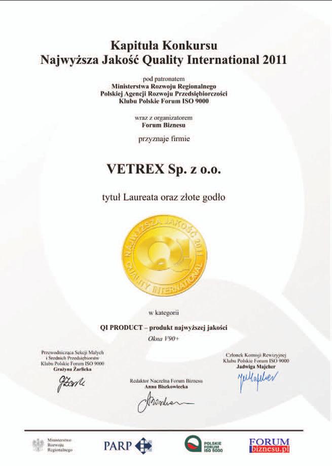 Certyfikat IFT Q-Zert W roku 2007