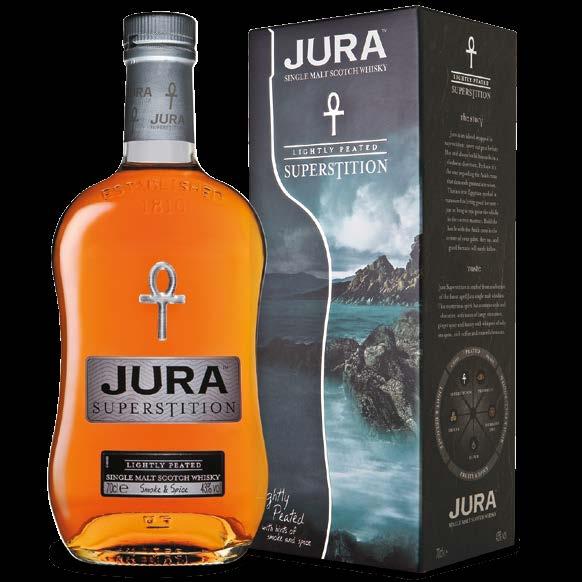 znane i lubiane Jura Superstition Island Single Malt Scotch Whisky kod WWM08 cena 199,00 zł Delikatnie torfowa whisky z nutami dymu i przypraw. Krzyż ANKH to staroegipski symbol powodzenia.
