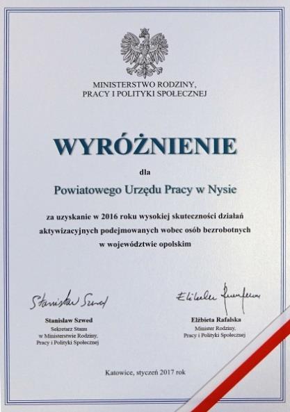 85 RAPORT Z DZIAŁALNOŚCI POWIATOWEGO URZĘDU PRACY W NYSIE ZA 2016 ROK Uczestnicy zajęć grupowych otrzymają dostosowane do tematyki materiały szkoleniowe oraz wsparcie coacha w aktywnym, samodzielnym