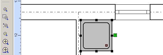 W tym momencie program automatycznie przyciąga wstawiany element do ściany, co jest wyświetlane za pomocą znaczka. 3.