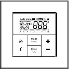 Auto Manu Tryb Auto/Manu 1. 2. > 3 s > 3 s Po pomyślnym zakończeniu przyuczania przywracane jest normalne wskazanie wyświetlacza. Po przyuczeniu termostatu grzejnikowego MAX!