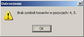 Pozycja taka w okienku importu oznaczana jest statusem Dopasowano UWAGA: Przypominamy, iż przed wskazaniem pliku importu Otwórz plik wybieramy sposób identyfikacji (dopasowania towarów) wg symboli