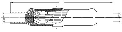 92 Rozdział IV: Mufy na średnie napięcie Mufy do kabli trójżyłowych o izolacji z tworzyw sztucznych, na napięcie 6 kv Mufy do kabli trójżyłowych o izolacji z tworzyw sztucznych, na napięcie 6 kv