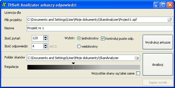 ScanAnalyzer przeznaczony jest do automatycznego i masowego generowania oraz odczytywania wyników arkuszy, kwestionariuszy, ankiet, sondaży czy wywiadów z wyborem (jednokrotnym lub wielokrotnym)