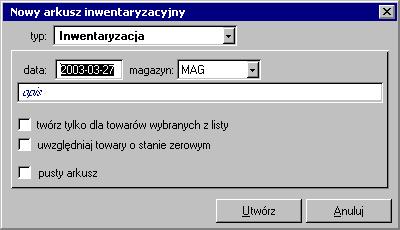 180 Podręcznik użytkownika Handel Usuń usuwa bieżący arkusz. Naciśnięcie klawisza Enter lub podwójne kliknięcie powoduje przejście do edycji bieżącego arkusza.