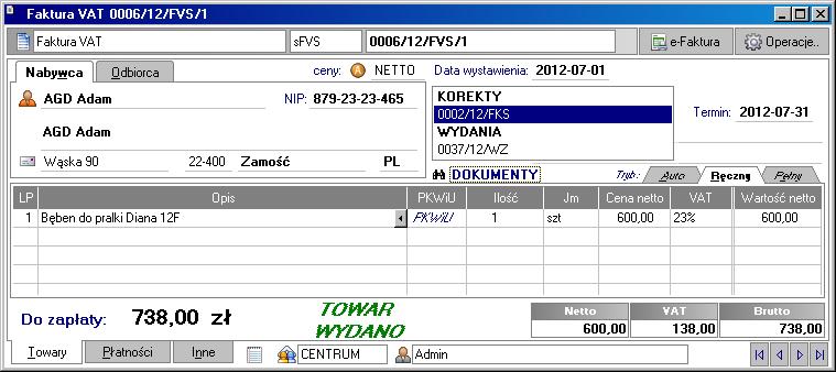 Rozliczenia finansowe 233 Przelewy elektroniczne W kartotece pieniędzy po wybraniu przycisku Operacje dostępna jest grupa poleceń związanych z obsługą przelewów elektronicznych.