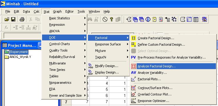 DoE analiza Ważne!