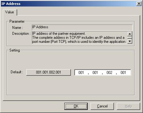 W celu zmiany adresu IP, proszę odznaczyć opcję Link parameters.
