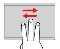 Przesuwanie czterema palcami Połóż cztery palce na trackpadzie i przesuń je do góry, aby wyświetlić otwarte