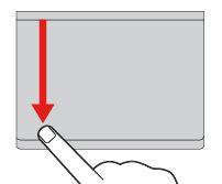 Przesuwanie od prawej krawędzi Przesuń jednym palcem od prawej krawędzi trackpada, aby wyświetlić panele