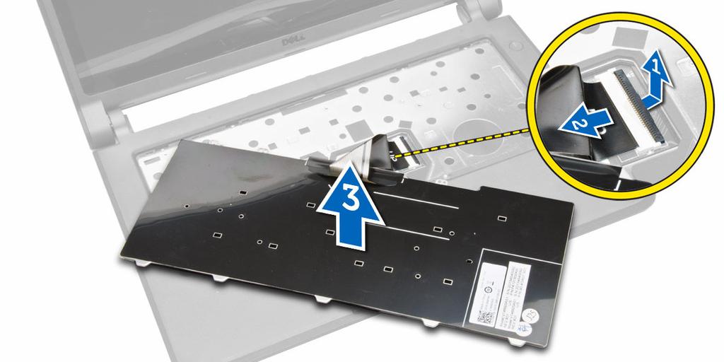 Podłącz kabel klawiatury do złącza w komputerze. 2. Odwróć klawiaturę i zainstaluj klawiaturę. 3.