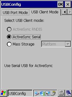 Tryb ACTIVESYNC Tryb PENDRIVE Wybrać opcję Mass Storage, nacisnąć przycisk OK.