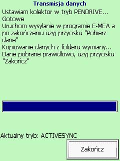 4. Po zakończeniu kopiowania danych przez program E-MEA należy dokończyć