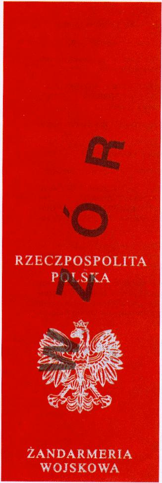 Wzór nr 6 do 19 Część zewnętrzna legitymacji żołnierza zawodowego: okładka wykonana ze sztucznego tworzywa w kolorze amarantowym ze srebrnymi tłoczeniami: RZECZPOSPOLITA POLSKA, ORZEŁ W KORONIE,