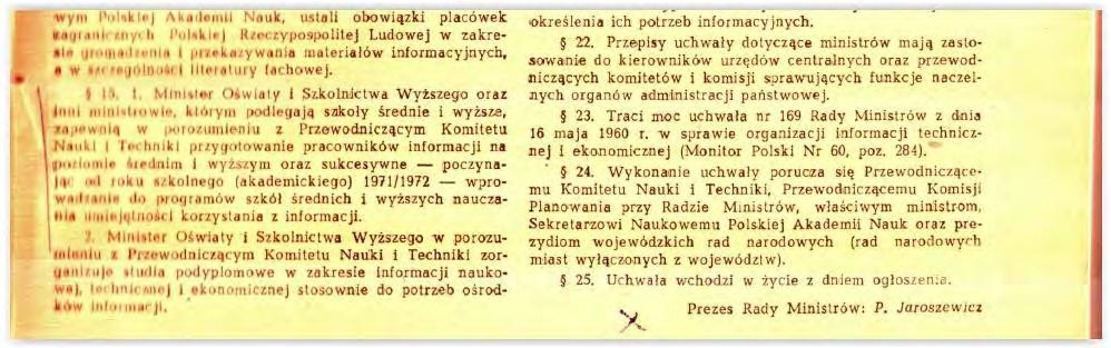 EKONOMICZNEJ. MONITOR POLSKI 1971 NR 14 POZ.