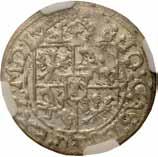 Jan ll Kazimierz 127. Półtorak 1666, Poznań NGC XF DETAILS Król Polski 1648-1668 Aw.: Pod koroną czteropolowa tarcza herbowa z małym herbem Wazów Snopek w środku.