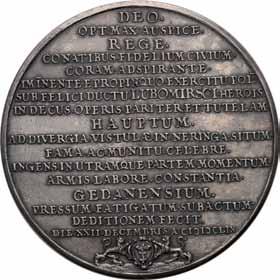 71,0 mm; 79,39 g Ag stan 2/2- Medal wybity z okazji odbicia z rąk Szwedów twierdzy Haupt (Głowa) przez wojska Jana Kazimierza w grudniu 1659 roku.