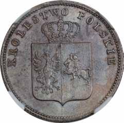 Powstanie Listopadowe 223. 2 złote 1831, Warszawa, NGC MS64 śr. 25,0 mm; Ag Aw.: Pod koroną dwupolowa tarcza z Orłem i Pogonią.
