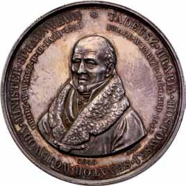 Polska XlX w. 283. Medal 1858 Tadeusz hr. Mostowski Aw.: Popiersie, napisy otokowe i data. Rw.