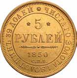 Rosja, Mikołaj l Car Rosji 1825-1855 308. 5 rubli 1850, Petersburg Aw.: Dwugłowy orzeł rosyjski.