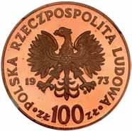 100 złotych 1973 Kopernik, PRÓBA miedź, NGC PF67RD ULTRA CAMEO (MAX) najwyższa nota gradingowa na świecie CENA: 2 000 zł