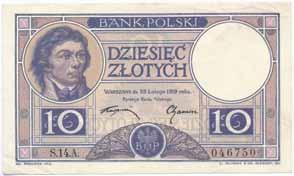 Banknoty 480. 10 złotych 1919 Kościuszko S.14.A.