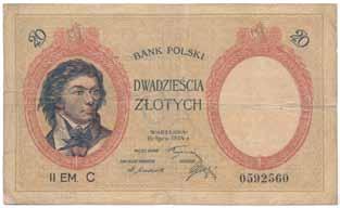 Banknoty 482. 20 złotych 1924 Kościuszko II EM.