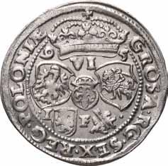 Zygmunt lll Waza Król Polski 1587-1632 64. Szóstak (6 groszy) 1595, Lublin Aw.: Popiersie króla w prawo, w koronie i zbroi. W otoku: SIGI 3 D G REX POLO M D LIT Rw.: Pod koroną trzy tarcze herbowe.