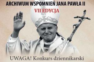 VII edycja konkursu Archiwum Wspomnień Jana Pawła II Już tylko do 31 marca można zgłaszać się do uału w kolejnej edycji ogólnopolskiego konkursu ennikarskiego Archiwum Wspomnień Jana Pawła II.