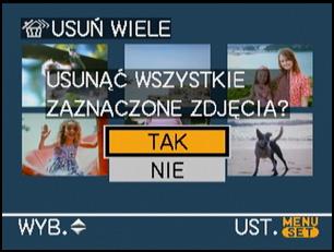 5 Za pomocą przycisku 3 wybierz [TAK], a następnie naciśnij przycisk [/SET], aby zastosować.