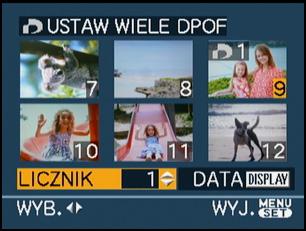 przypadku korzystania z drukarki fotograficznej obsługującej system DPOF lub usług zakładu fotograficznego. Szczegółowe informacje można uzyskać w zakładzie fotograficznym.