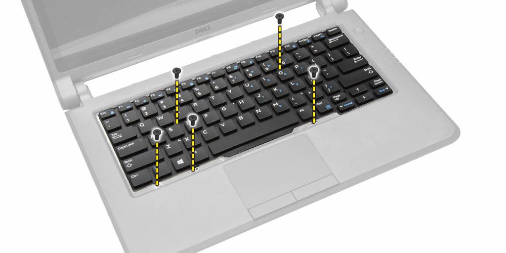 3. Wykręć śruby mocujące klawiaturę do komputera. 4.