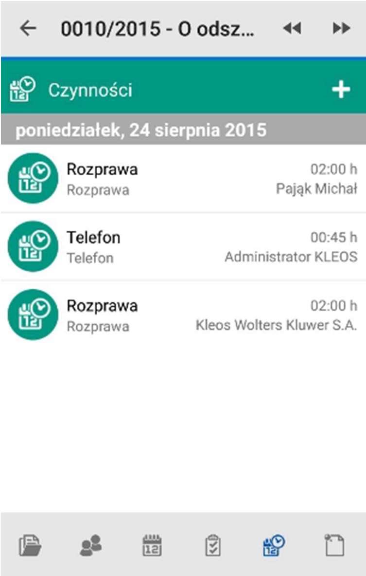 4.1.5 Czynności sprawy Przycisk służy do przeglądania czynności w sprawie.