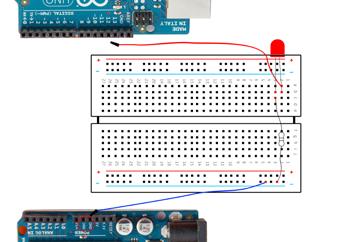 PLANSZA SZÓSTA - SCHEMAT, W JAKI SPOSÓB POŁĄCZYĆ PŁYTKĘ MONTAŻOWĄ Z SYSTEM ARDUINO PLANSZA SIÓDMA - SZKIC PROGRAMOWANIA ARDUINO, WPŁYWANIE NA