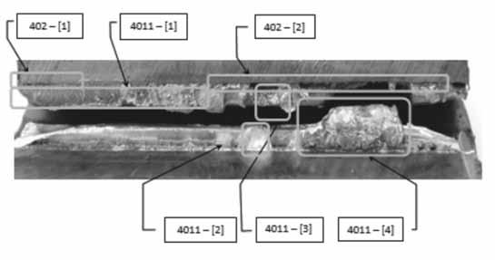 Brak przetopu 402 [2] niezgodność spawalnicza krótka: h 0,2a, ale max 2 mm niezgodność spawalnicza krótka: h 0,2a, ale max 2 mm nie dopuszcza się nie dopuszcza się h = 22 mm nsd nie dopuszcza się nie