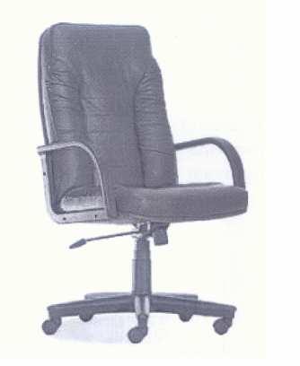 4 Krzesło obrotowe - rodzaj tkaniny: eko-skóra - kolor: czarny - kolor stelaża: czarny - rodzaj stelaża: metalowy, okrągły