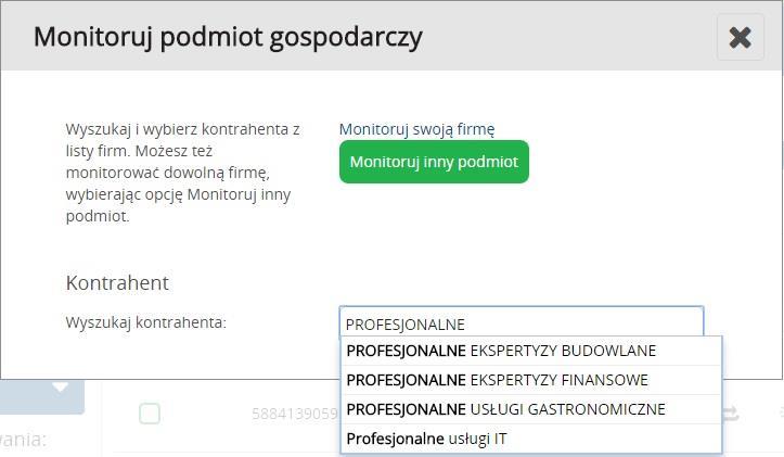 Instrukcja Użytkownika System BIG.pl Strona 119 z 164 Monitorowanie można włączyć zarówno dla Kontrahenta, którego dane figurują już w System BIG.