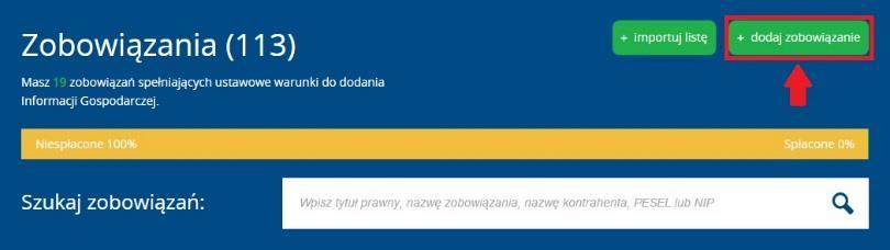 Instrukcja Użytkownika System BIG.pl Strona 94 z 164 Zobowiązanie kwestionowane w całości zobowiązanie odrzucane przez dłużnika jako niezasadne.