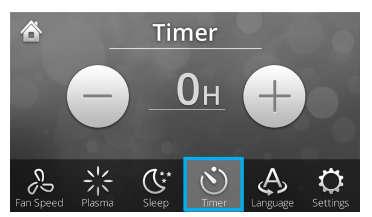 5. Timer Za pomocą Timera można ustawić określony czas pracy urządzenia. Wybierz Menu z ekranu głównego.