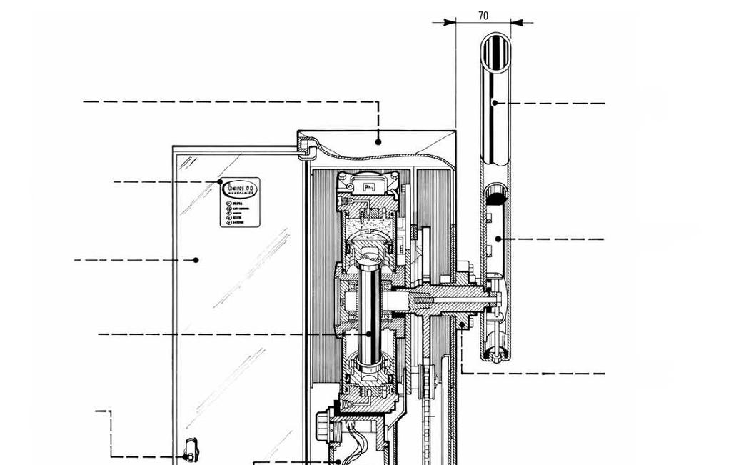 HYDRAULICZNA ZAPORA DROGOWA PRZEKRÓJ ZAPORY OBUDOWA RAMIĘ ALUMINIOWE ETYKIETA UCHWYT RAMIENIA DRZWICZKI SIŁOWNIK HYDRAULICZNY TULEJA DYSTANSOWA ZAMEK DRZWI ZBIORNIK OLEJU ZESPÓŁ