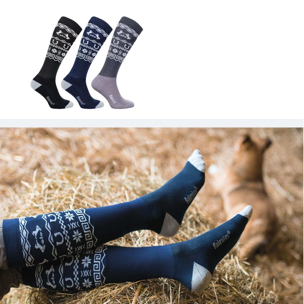 SCANDI Art. 04135 PODKOLANÓWKI RIDING SOCKS SCANDI Przewiewne, poliamidowo-bawełniane podkolanówki jeździeckie z górną częścią typu pończocha.