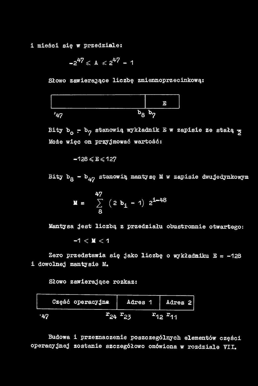 -28 i dowolnej manty sie M«Słowo zawierające rozkaz: Część operacyjna Adres Adres 2 47 r24 r23 rl2 r