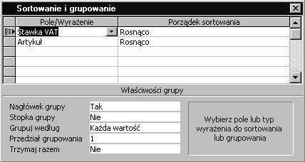 Zadanie 7. Zmodyfikować raport tak, aby jego format odpowiadał upodobaniom użytkownika 1. Wyświetlić raport w trybie projektowania i zaobserwować podział na sekcje. 2.