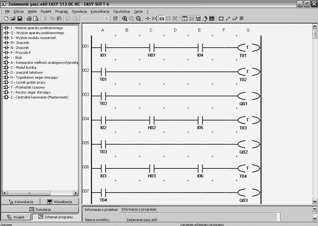 Sterowanie mikroprocesorowe... Rys. 3. Fig. 3. Okno aplikacji programującej sterownik Window for controller programming application Schemat programu w całości zamieszczono na rys. 4.